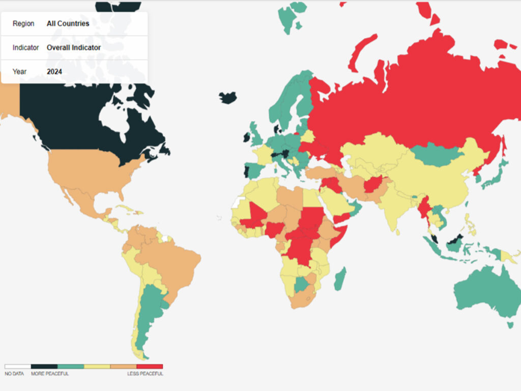Рейтинг миру та спокою (2024 Global Peace Index): у десятці найнеспокійніших країн світу Ізраїль та Україна