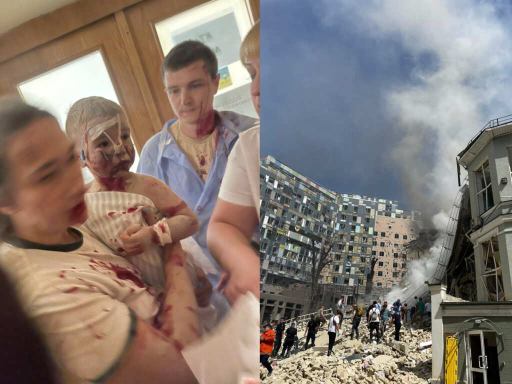 Удар російських терористів по Україні 8 липня 2024 року: відомо про 38 цивільних загиблих, 190 поранених. Знищено дитячу лікарню «Охматдит» у Києві. В Україні оголошено жалобу