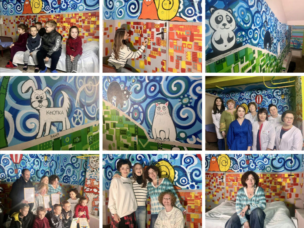 Ізраїльські художниці перетворили бомбосховище у київській дитячій лікарні «Охматдит»: арт для дітей під час війни