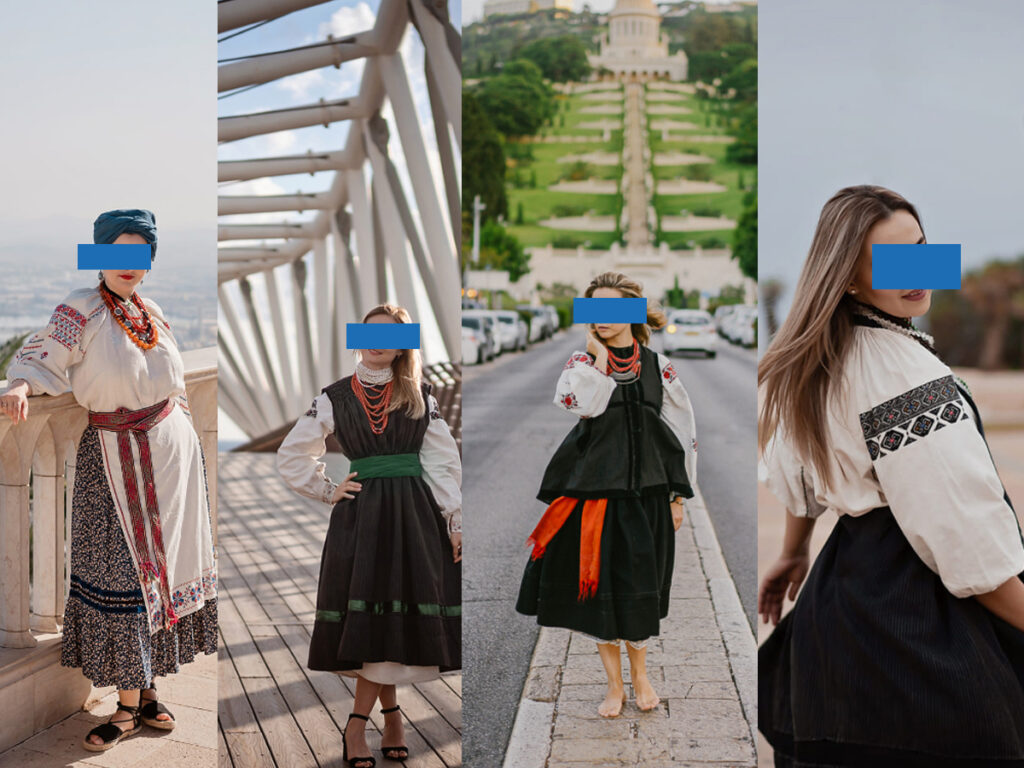 Ізраїльська фотографиня створює проект, присвячений українкам в Ізраїлі. Моделі позують у традиційних українських костюмах на тлі ізраїльських міст, поєднуючи культуру та історію двох народів