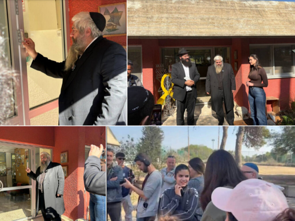 Моше Асман, головний рабин України, встановив мезузи в кібуці Нахаль-Оз, який сильно постраждав 7 жовтня — «знищити наш дух їм не вдалося»