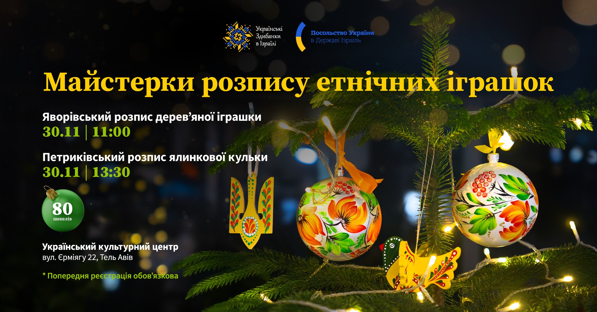 Майстерки розпису етнічних іграшок. Яворівка та Петриківка. Тель-Авів 30 листопада 2024